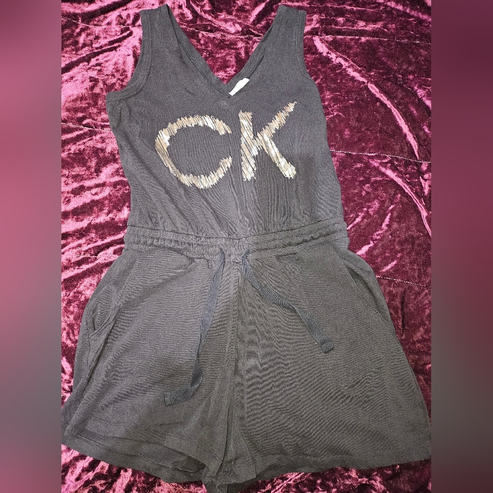 Calvin Klein Black Jumpsuit with Gold Logo